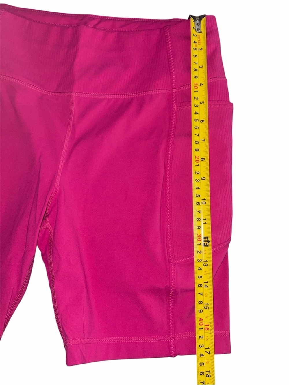 MONDETTA Women’s Pink High-Waisted Bike Shorts with Compression. - Picture 8 of 11